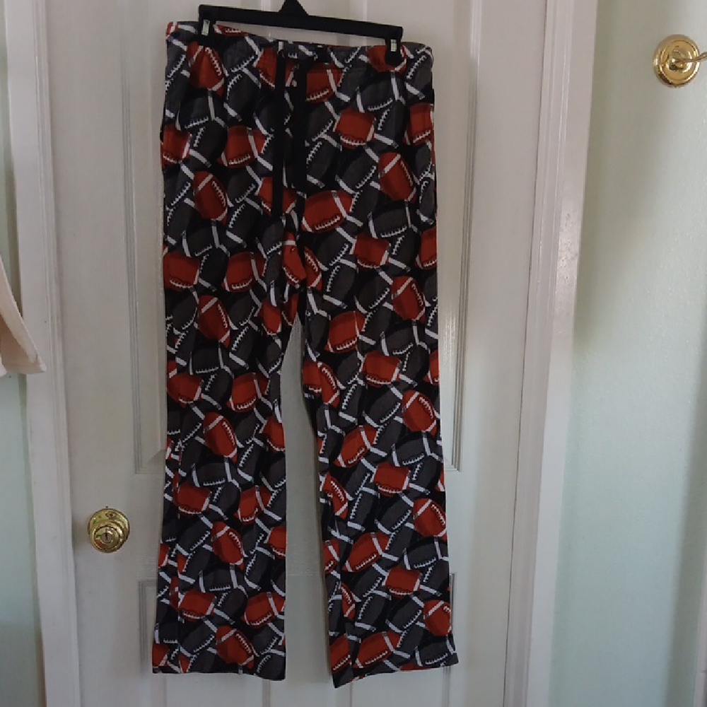 Kids Football Print Brown And Gray  Pajama Pants